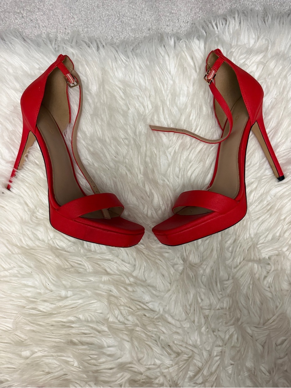 Aldo Red Open-Toe Platform Stiletto Sandals